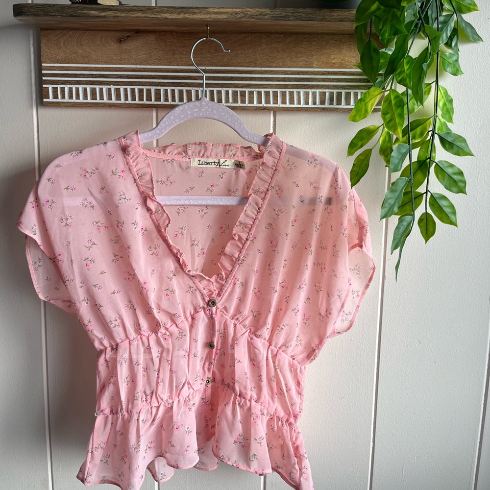 Sheer pink blouse - Picture 3 of 9